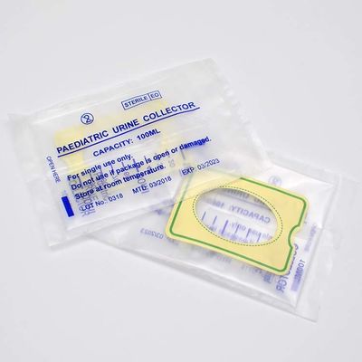 Borsa sterile di drenaggio dell'urina del bambino, sacchetto di raccolta pediatrico dell'urina di 100ml 200ml
