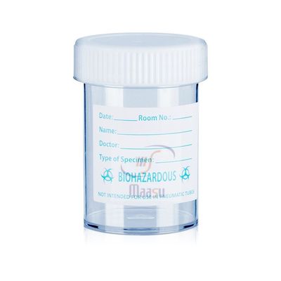 Contenitore di campione di urina di plastica sterile 40ml con la bocca sul cappuccio