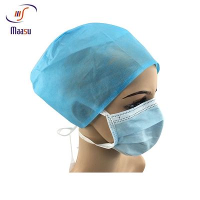 Il dottore chirurgico eliminabile protettivo medico non tessuto Cap With Tie di usura 20gsm
